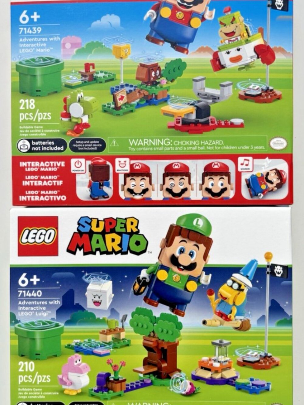 Lot of 2 LEGO Super Mario Adventures Playset w interactive Mario & Luigi Figures